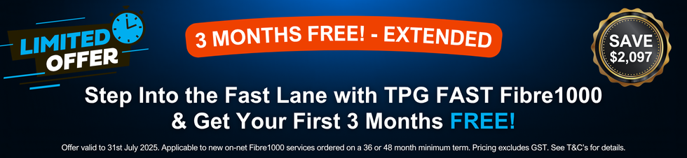 TPG Fibre 3 months free offer.