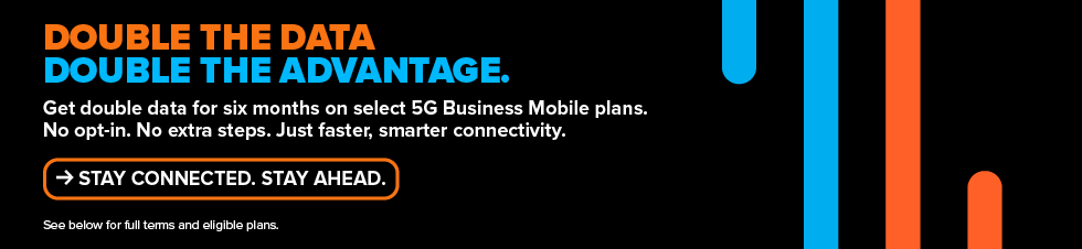 Get double data with select Telair business 5G mobile plans.